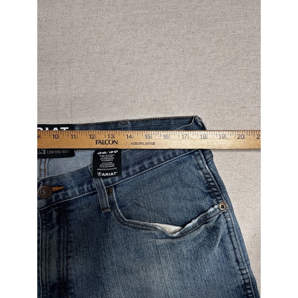 Ariat Rebar M4 Low Rise Boot Cut Jeans Mens 36x30 Whiskering Western Workwear - Picture 4 of 10